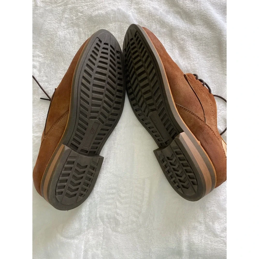 Freeman Boys Jameson 11-7 Brown Lace Up Dress Shoes Oxfords Size 3.5M Cognac